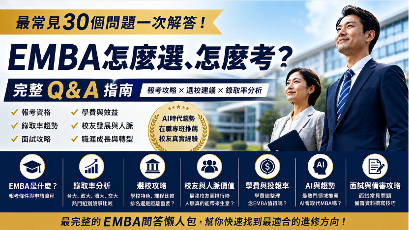 EMBA怎麼選、怎麼考?最常見問題一次解答 (上)